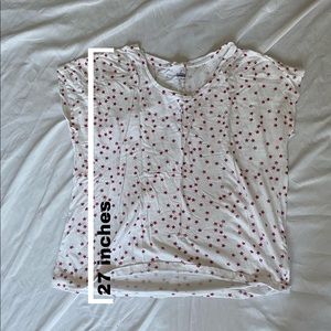 White Tee With Red Star Print